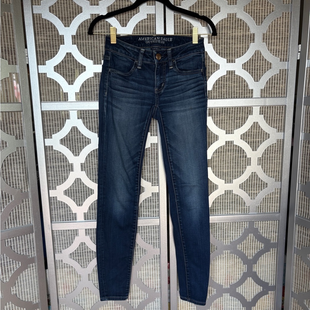 American Eagle Outfitters Women's Deep Blue Skinny Jeans